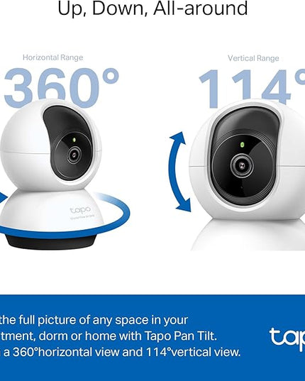 TP-Link Tapo 2K QHD Pan/Tilt Security Camera for Pet Camera, Baby Monitor, Motion Detection, Motion Tracking, 2-Way Audio, Night Vision, Cloud &SD Card Storage, Works w/Alexa & Google Home(Tapo C220) Tapo