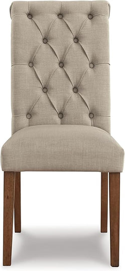 Signature Design by Ashley Harvina French Country 19" Tufted Upholstered Dining Chair, 2 Count, Beige - LeafyLoom