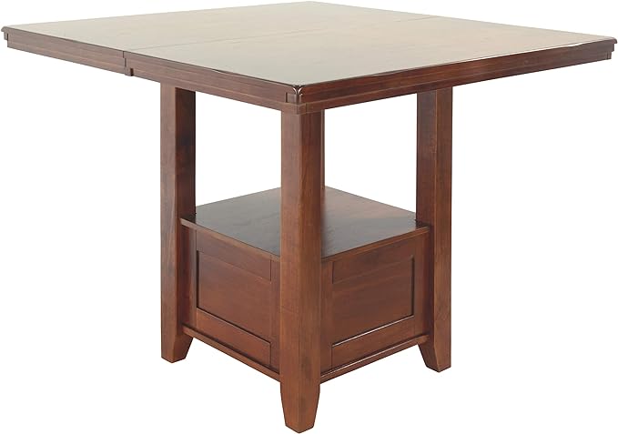 Signature Design by Ashley Ralene Traditional 36" Counter Height Dining Room Extension Table, Medium Brown - LeafyLoom