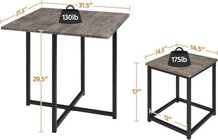 Yaheetech 5-Piece Dining Table Set with 4 Stools - Industrial Compact Kitchen Table & Chairs Sets, Space-Saving Design for Apartment, Small Space, Breakfast Nook, Drift Brown - LeafyLoom