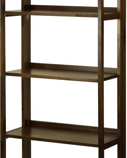 Casual Home Stratford 5-Shelf Folding Bookcase-Warm Brown - LeafyLoom