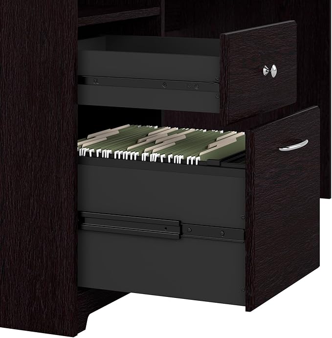 Bush Furniture Cabot 72W Computer Desk with Drawers in Espresso Oak - LeafyLoom