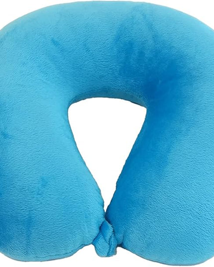 Adult Cozy Soft Microfiber Neck Pillow, Compact, Perfect for Plane or Car Travel, Light Blue - LeafyLoom