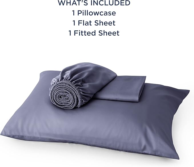 Bedsure Twin Sheets Set, Cooling Sheets Twin Size Bed Set, Rayon Derived from Bamboo, Twin Size Sheets, Breathable & Soft Bed Sheets, Hotel Luxury Silky Bedding Sheets & Pillowcases, Dark Grey - LeafyLoom