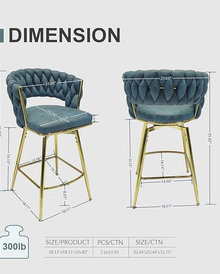 NicBex Haerin-SD-00362-LWJ Dining Chairs, 18.1"x18.1"x35.8", Blue - LeafyLoom