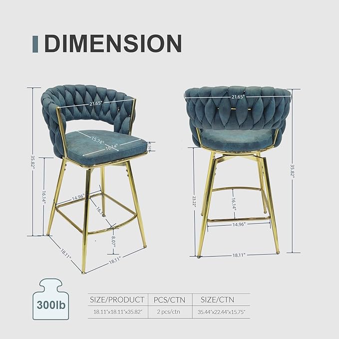NicBex Haerin-SD-00362-LWJ Dining Chairs, 18.1"x18.1"x35.8", Blue - LeafyLoom
