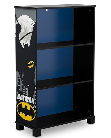 Delta Children Deluxe 3-Shelf Bookcase - Ideal for Books, Homeschooling & More, DC Comics Batman - Greenguard Gold Certified, Decor - LeafyLoom