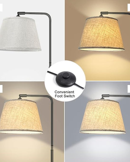 Floor Lamp with 3 Color Temperatures for Living Room Bedroom Office, 12W LED Bulb included, Modern Standing Lamp Tall Bright Corner Floor Lamp with Shade - LeafyLoom