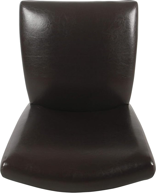 HomePop Classic Parsons Dining Chairs, Brown Faux Leather (Set of 2) - LeafyLoom