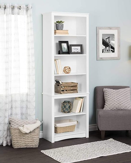 Prepac Prepac Home Office Tall 6-Shelf Bookcase - LeafyLoom