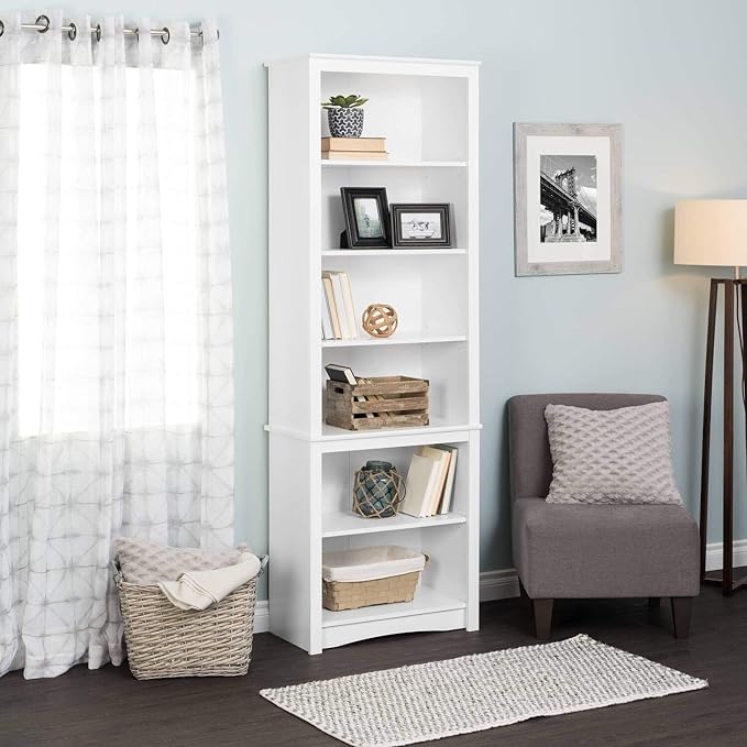 Prepac Prepac Home Office Tall 6-Shelf Bookcase - LeafyLoom