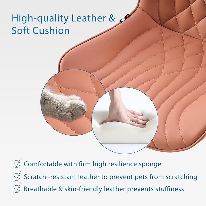 YOUNIKE Office Chair, Armless Desk Chair with Wheels, Home Office Computer Task Chairs, Modern Faux Leather Upholstered Vanity Chair, Adjustable Swivel Rocking Office Chair with Back, Pink - LeafyLoom