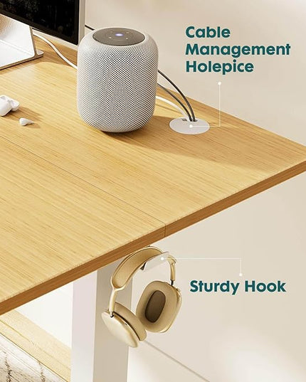 NicBex Home Office Height Adjustable Electric Height Adjustable Standing Desk Sit to Stand Ergonomic Computer Desk Adjustable Height Stand Up Desk for Home Office, Yellow - LeafyLoom