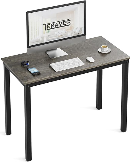 Teraves Computer desk/Dining Table Office Desk Sturdy Writing Workstation for Home Office (39.37“, Black Oak) - LeafyLoom