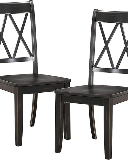 Homelegance Dining Chair (Set of 2), Wood, Black - LeafyLoom