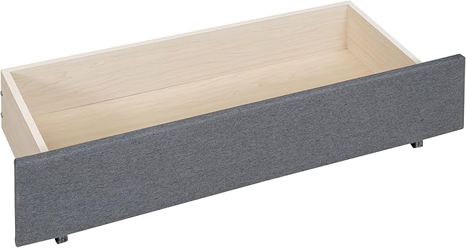 Full Size Linen Upholstered Platform Bed with 2 Drawers and Twin Size Trundle,Solid Wood Bed Frame w/Classic Headboard Design,for Bedroom,Apartment,Living Room,Gray - LeafyLoom