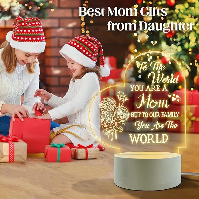Lovely Mother-Best Mom Birthday Gifts from Daughter Son，Mom Night Light，Room Decoration Mom's - LeafyLoom