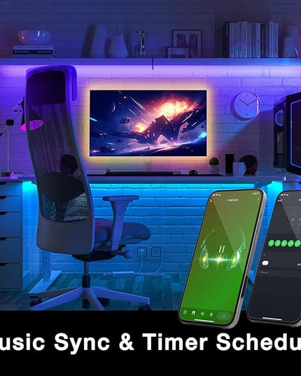 DAYBETTER Smart WiFi Led Lights, Tuya App Controlled, Work with Alexa and Google Assistant, Timer Schedule, RGB Strip Color Changing Décor for Bedroom Party Kitchen, 50ft DAYBETTER