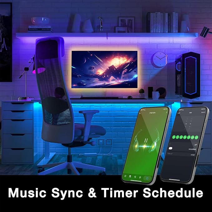 DAYBETTER Smart WiFi Led Lights, Tuya App Controlled, Work with Alexa and Google Assistant, Timer Schedule, RGB Strip Color Changing Décor for Bedroom Party Kitchen, 50ft DAYBETTER