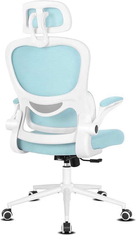 Misolant Ergonomic Office Chair, Desk Chair with Lumbar Support, Mesh Office Chair, Ergonomic Chair with Adjustable Headrest and Armrest,Comfortable Office Chair for Home Blue - LeafyLoom