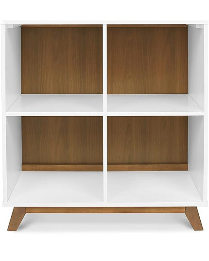 DaVinci Otto Convertible Changing Table and Cubby Bookcase in White and Walnut - LeafyLoom