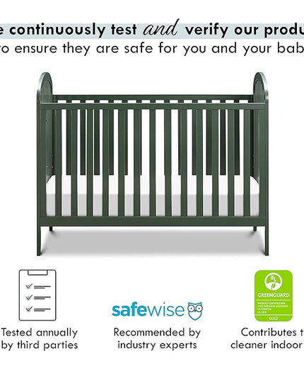 DaVinci, Beau 3-in-1 Convertible Crib in Forest Green, Greenguard Gold Certified - LeafyLoom