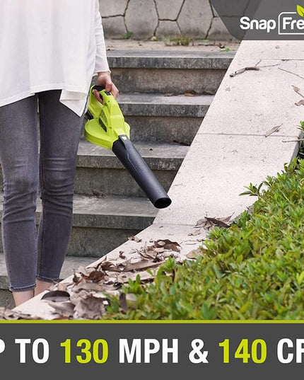 SnapFresh Cordless Leaf Blower - 20V Leaf Blower Cordless with 2.0Ah Li-ion Battery & Fast Charger, 130 MPH 140CFM Electric Leaf Blower Battery Powered Lightweight Sweeper for Sidewalk Hard Surfaces - LeafyLoom