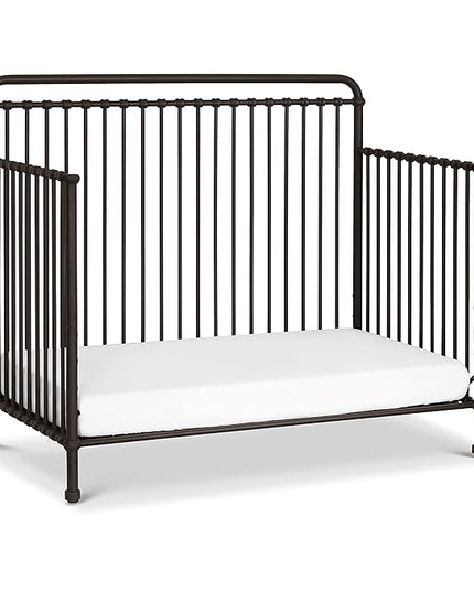 Namesake Winston 4-in-1 Convertible Metal Crib in Vintage Iron, Greenguard Gold Certified - LeafyLoom