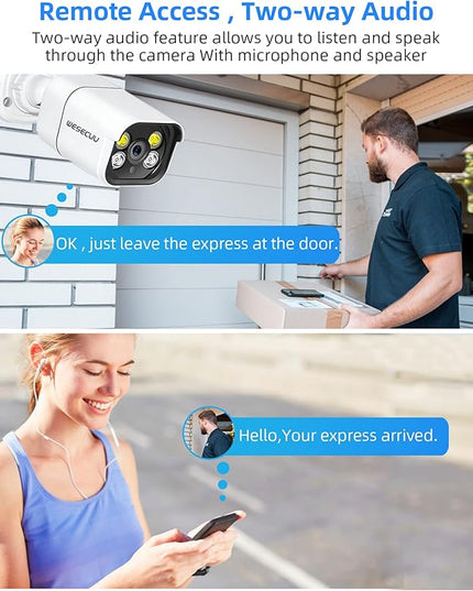 16CH ExpandableWESECUU Poe Security Camera System, 4K CCTV Camera Security System 8pcs IP Home Security Cameras Outdoor, 2-Way Audio, Human Detection, with 3TB HDD for 24-7 Recording (POE4 KIT) WESECUU