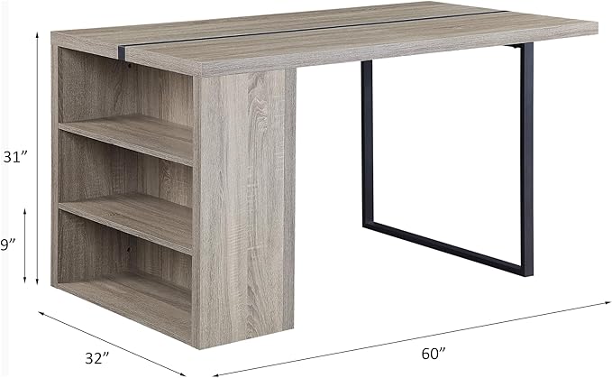 NicBex Dining Table Contemporary Kitchen Table with 2 Shelf Farmhouse Rustic Dining Table, Rustic Oak & Black Finish with Storage Rectangular Dining Table, Easy Assembly, Rustic Oak - LeafyLoom