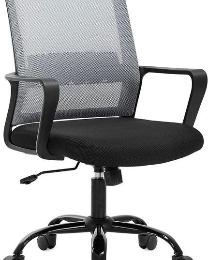 Home Office Chair Ergonomic Desk Chair Swivel Rolling Computer Chair Executive Lumbar Support Task Mesh Chair Adjustable Stool for Women Men,Grey - LeafyLoom