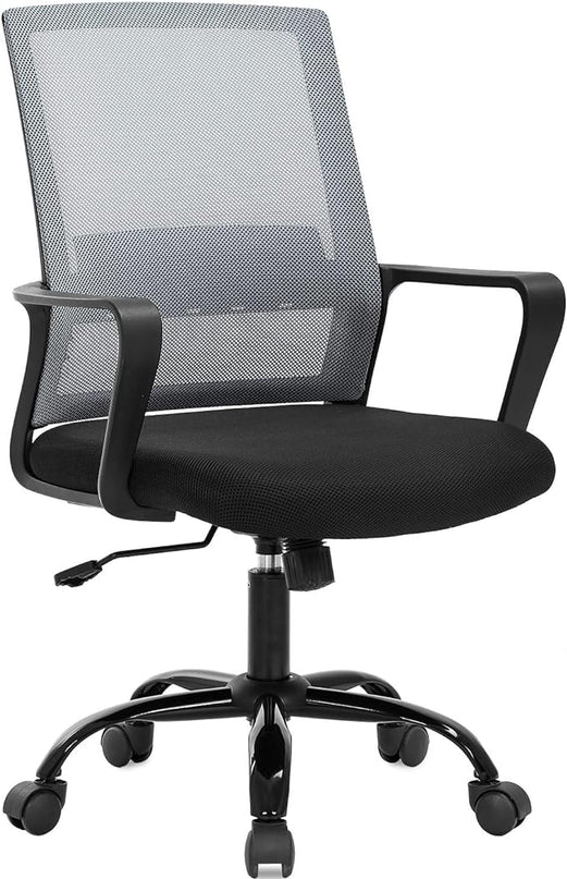 Home Office Chair Ergonomic Desk Chair Swivel Rolling Computer Chair Executive Lumbar Support Task Mesh Chair Adjustable Stool for Women Men,Grey - LeafyLoom