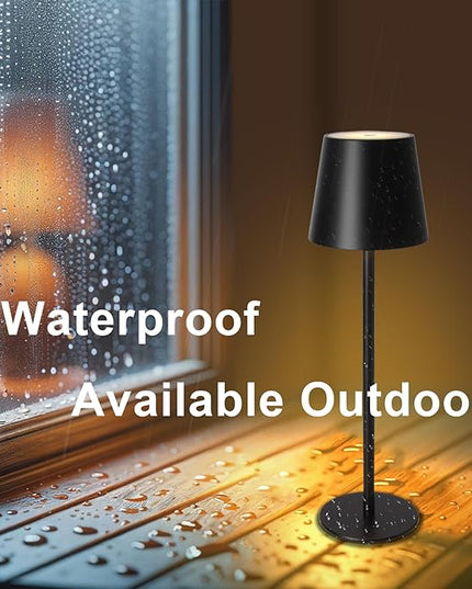 ORALUCE Cordless Table Lamp Rechargeable, Battery Operated LED Desk Lamp with USB Type-C Charging Port, 3 Color Stepless Dimming LED Lamp for Bedroom/Restaurant/Party/Coffee Shop/Camping/Bars, 2 Pack - LeafyLoom