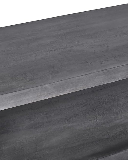 NicBex Coffee Table Wooden Coffee Table with Storage Rectangle Center Tables with Open Bottom Shelf Dining Table for Living Room, Dining Room, Office, and Bedroom,58" W, Charcoal Gray - LeafyLoom