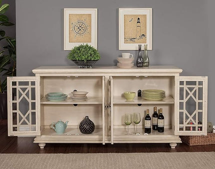 Martin Svensson Home Orsey 63" TV Stand, Antique White - LeafyLoom