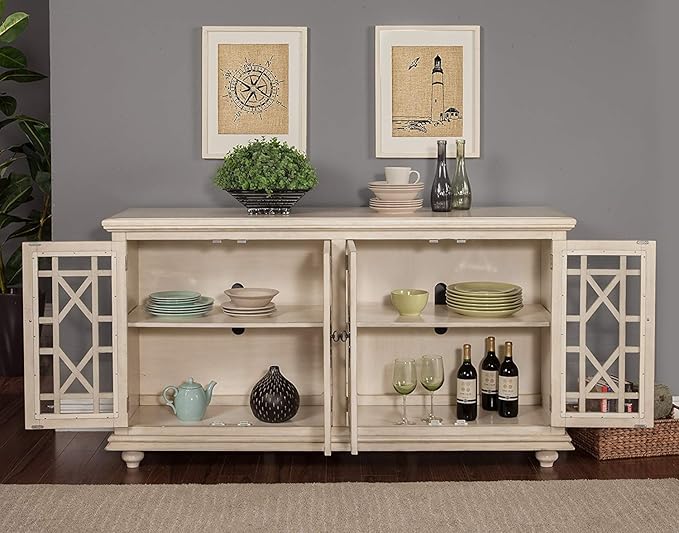 Martin Svensson Home Orsey 63" TV Stand, Antique White - LeafyLoom