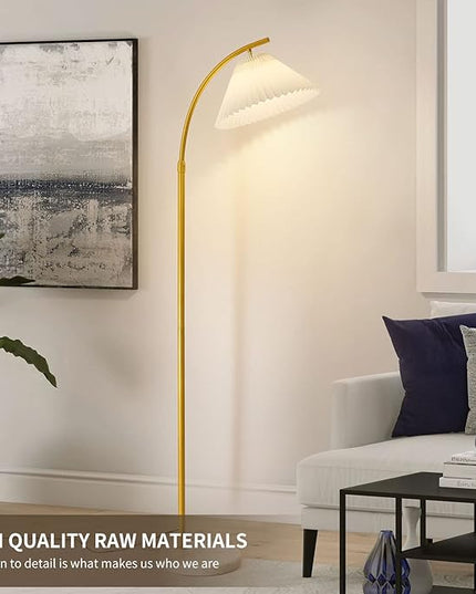 Elegant Arc Floor Lamp,standing lamp Gold arched floor lamp Dimmable & Adjustable Gooseneck, 12W Bulb Included, Modern Tall Standing Light for Living Room, Bedroom, Office, Cafe, Den - LeafyLoom