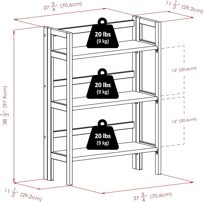 Winsome Wood Terry Shelving, Walnut, 3 - LeafyLoom