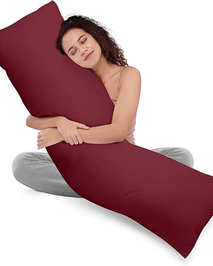 Utopia Bedding Full Body Pillow for Adults (Burgundy, 20 x 54 Inch, Pack of 06) Long Pillow for Sleeping, Large Pillow Insert for Side Sleepers - LeafyLoom