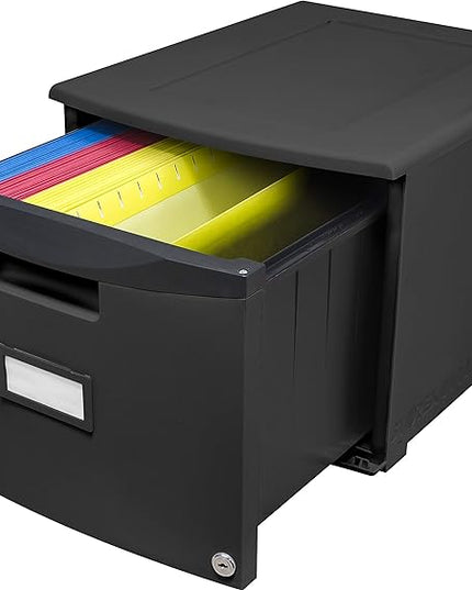 Storex 61265B02C File Cabinet, Case of 2, Black - LeafyLoom