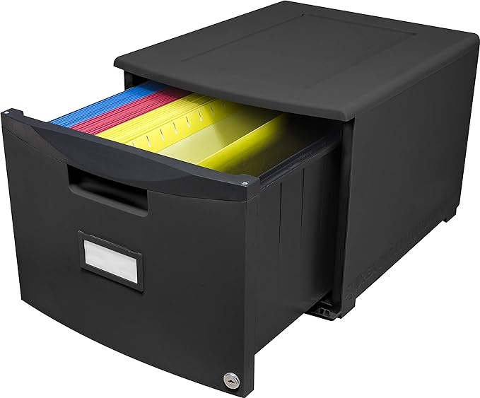 Storex 61265B02C File Cabinet, Case of 2, Black - LeafyLoom