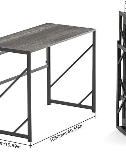 Elephance 40" Folding Computer Desk No Assembly Needed Foldable Small Home Office Desk Study Writing Desk Gaming Table for Small Space - LeafyLoom