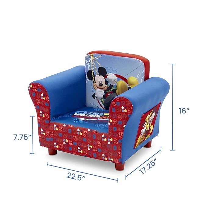 Delta Children Upholstered Chair, Disney Mickey Mouse - LeafyLoom