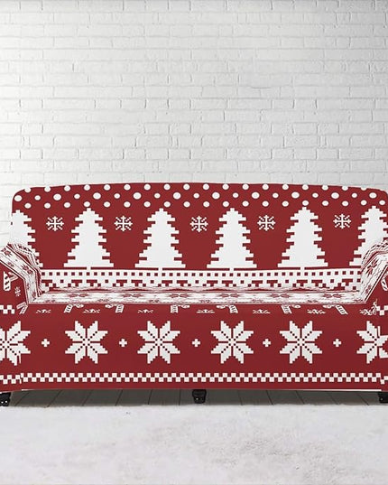 FKELYI Boho Christmas Easy Going Stretch Sofa Slipcover Washable Sofa Couch Cover Comfortable Furniture Protector with Elastic Bottom L FKELYI
