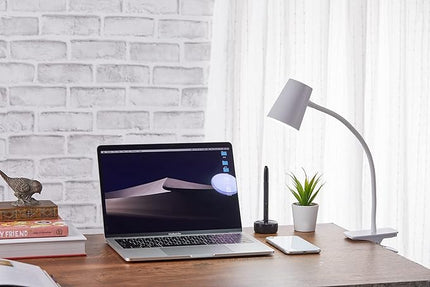 Bostitch Office Adjustable LED Clamp Light, Compact Design, Flexible Neck, Flicker Free, Suction Cups for Stable Installation, White (LED2103) - LeafyLoom
