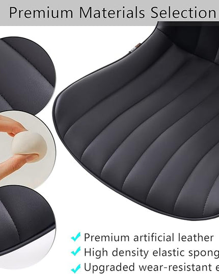 YOUNIKE Office Chair Swivel Desk Chair Upholstered Faux Leather Height Adjustable with Wheels Computer Task Chair Modern Rolling Armless Back, Black, Loads 300 lbs - LeafyLoom