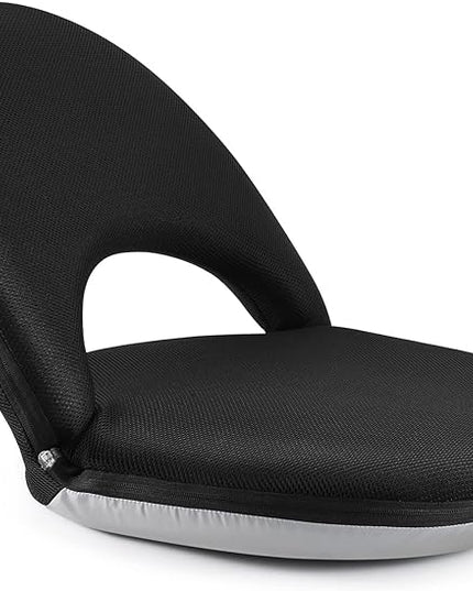 Nnewvante Floor Chair 42-position Adjustable Floor Seating for Kids Adults with Back Support Folding Floor Seat Cushioned Recliner Meditation Washable Chaise Lounges, Black - LeafyLoom