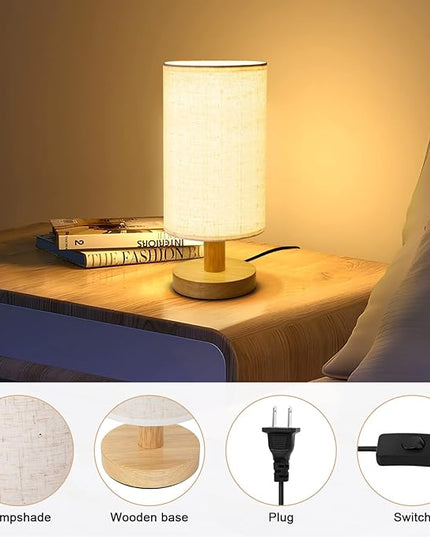 Table Lamp for Bedroom - Small Beside Touch Lamps for Night Stands Home Office - Minimalist Design Warm Light Mini Boho Lamp - Fits in Kids,Living,Nursey Room,College Dorm - Awesome Gift Choice - LeafyLoom