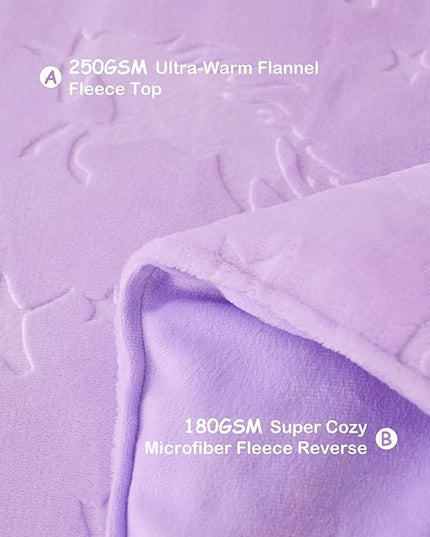 Mooreeke Full Kids Comforter Bed Set, Embossed Plush Fleece Soft & Warm 3 Piece Bed in A Bag with Shams, Velour Velvet Purple Unicorn Girls Kids Bedding Set, Fluffy Fuzzy Polar Cozy and Stylish - LeafyLoom