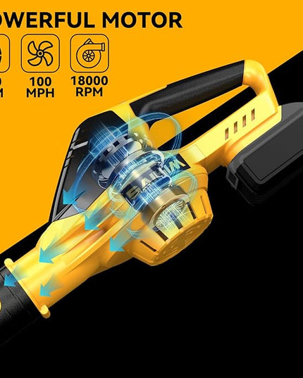 Cordless Leaf Blower for Dewalt 20V Max Battery,Handheld Electric Jobsite Air Blower,5 Variable Speed Up to 150MPH,100 CFM Powerful for Lawn Care,Snow Blow,Yard Clean(Battery Not Included) - LeafyLoom